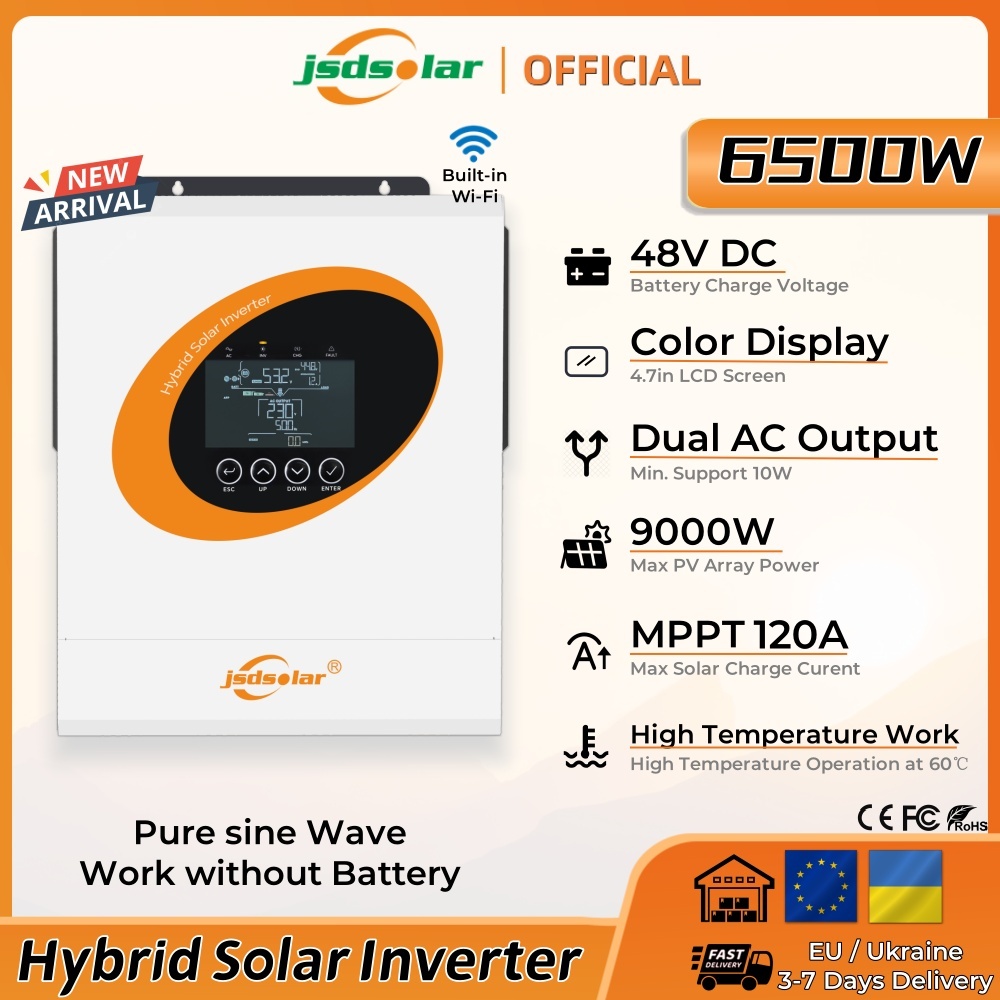 New jsdsolar 6.5KW 48V Hybrid  - Flexible Solar Panel review and price