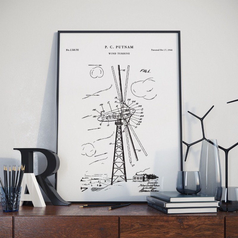 Wind Turbine Patent Poster Pri - Oil Is Renewable Energy review and price